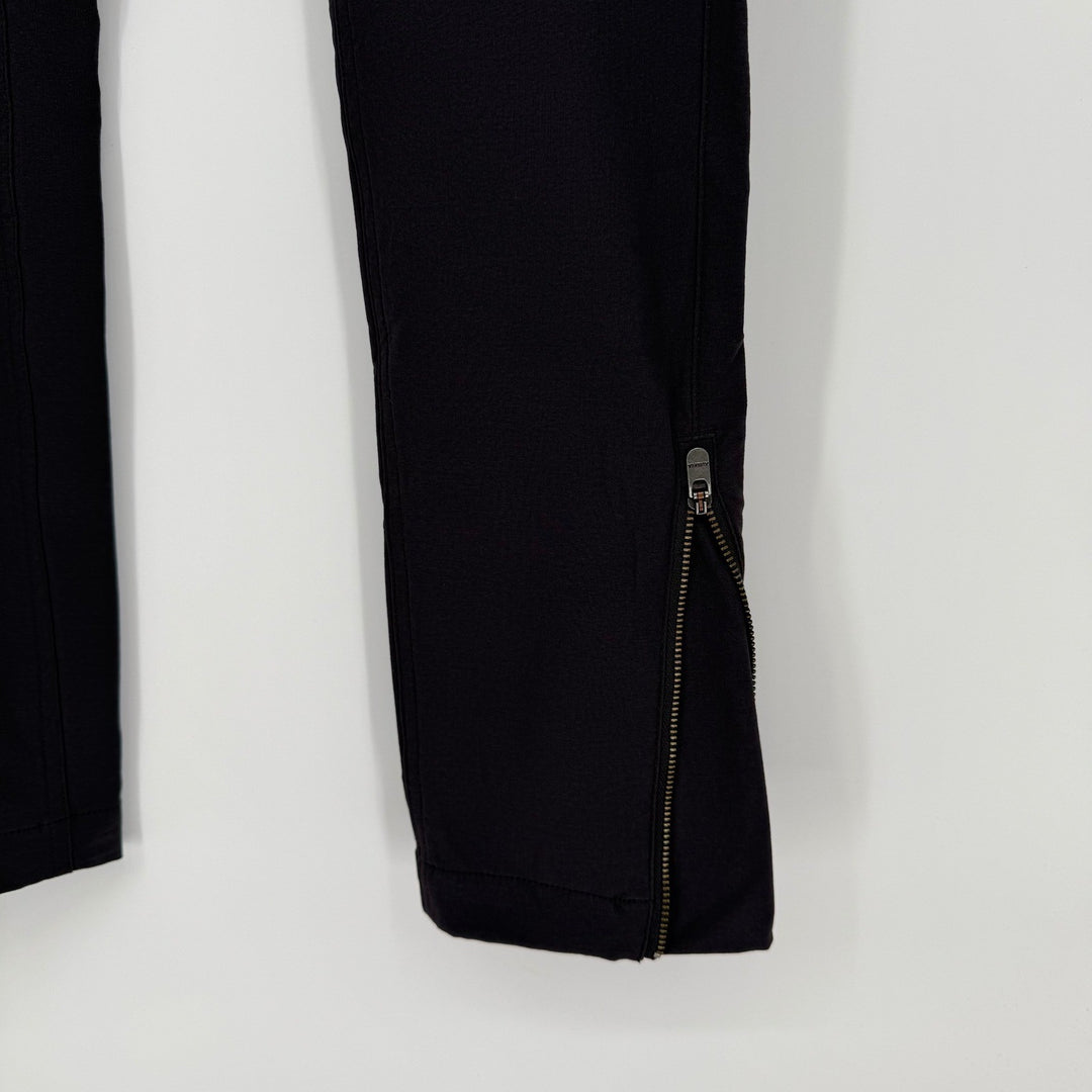 Athleta Black Ponte Slim Leg Commuter Pant Zippers Pockets Size 0