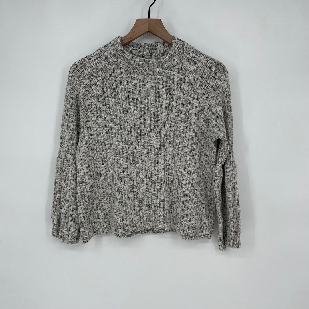 White Willow Speckled Mock Neck Knit Sweater Women's Size S/P