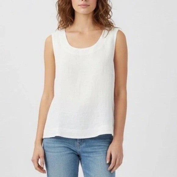 American Giant White Linen Sleeveless Tank Top Size S Made in USA