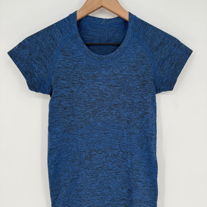 Lululemon Swiftly Tech Short Sleeve T Shirt Top Blue Heathered Women Size 4