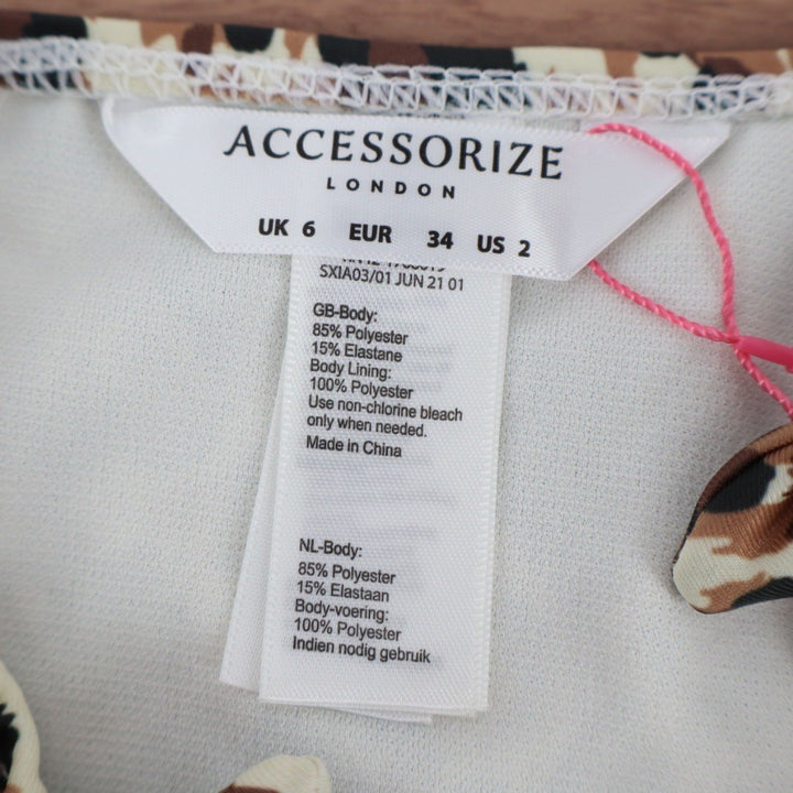 Accessorize Bikini Bottom Leopard Print Multi Tie Side Size 2