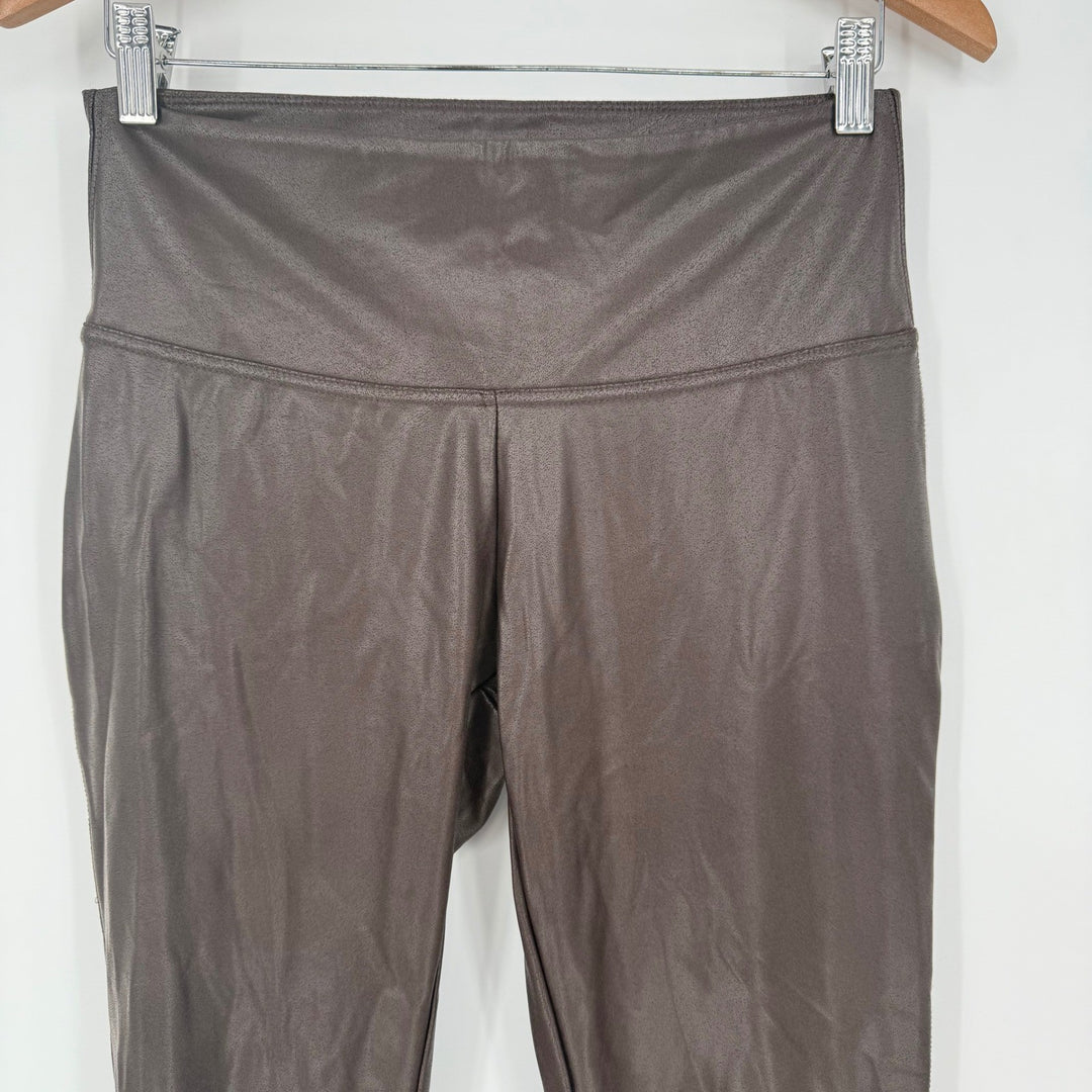 Time and Tru Faux Leather Leggings Brown High Waist Comfortable Size M