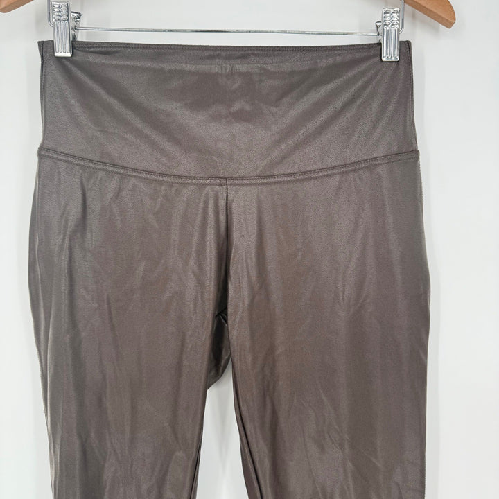 Time and Tru Faux Leather Leggings Brown High Waist Comfortable Size M