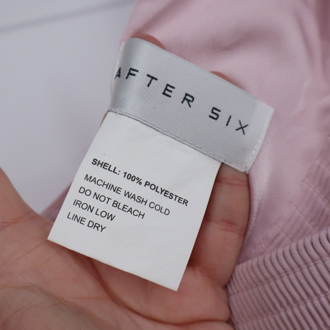 After Six Bow One-Shoulder Fluid Satin Maxi Dress With Full Skirt Size M