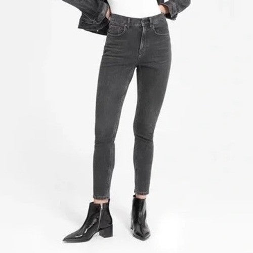 Everlane High Rise Authentic Stretch Black Wash Denim Jeans Size 28