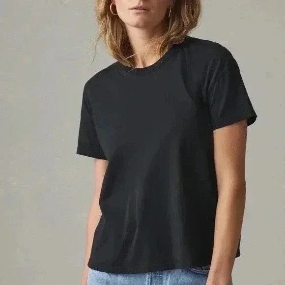 American Giant Women's Crew Neck T Shirt Black Size M Made in USA Cotton