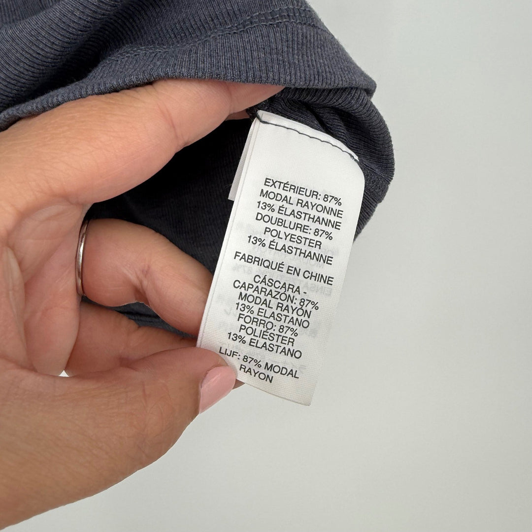 Vuori Ribbed Racerback Tank Top Charcoal Grey XS Modal Blend Athleisure