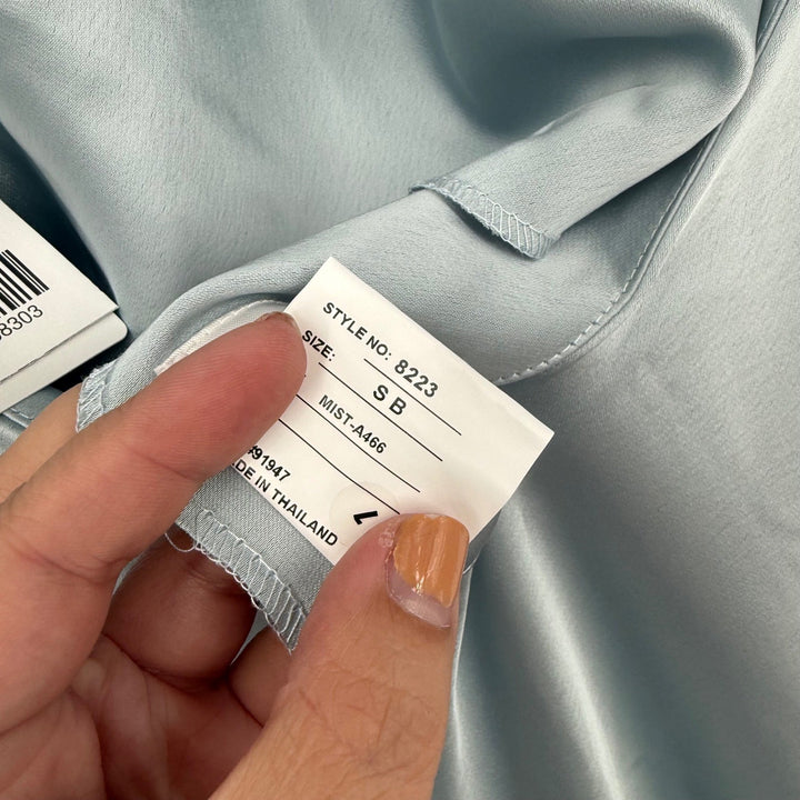 Social Scarf The High-Neck Halter Maxi Slip Dress In Mist Size S