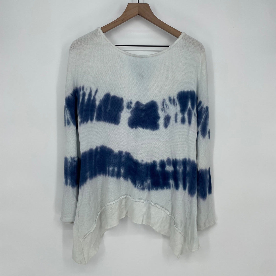 Vintage Havana Tie Dye Lightweight Sweater Top Womens Medium Blue White Duster