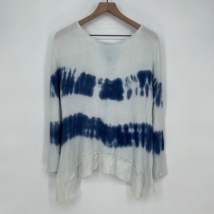 Vintage Havana Tie Dye Lightweight Sweater Top Womens Medium Blue White Duster