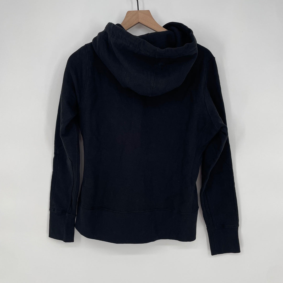 American Giant Women's Full Zip Hoodie Black Cotton Made in USA Size M