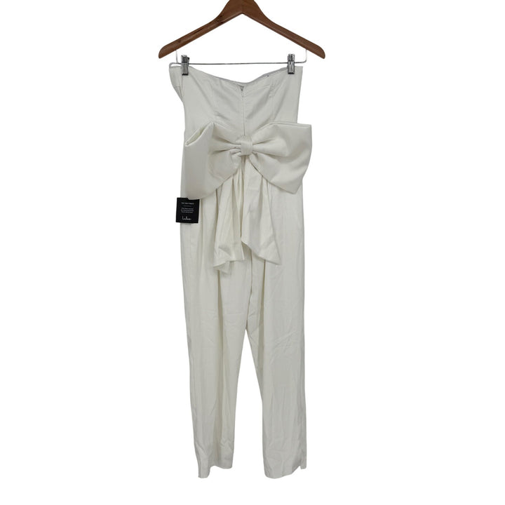 Lulus Beloved Bliss Ivory Strapless Slim Leg Bow Jumpsuit Size S