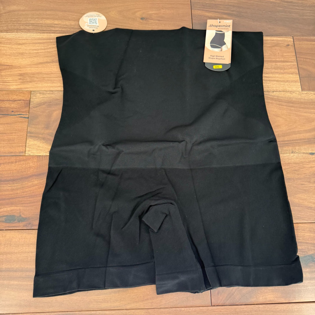 Shapermint Essentials High Waisted Shaper Boyshort Womens 4XL Black Shapewear