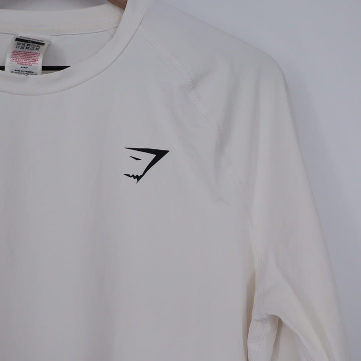 Gymshark Long Sleeve Workout Shirt White XL Athleisure Athletic Top