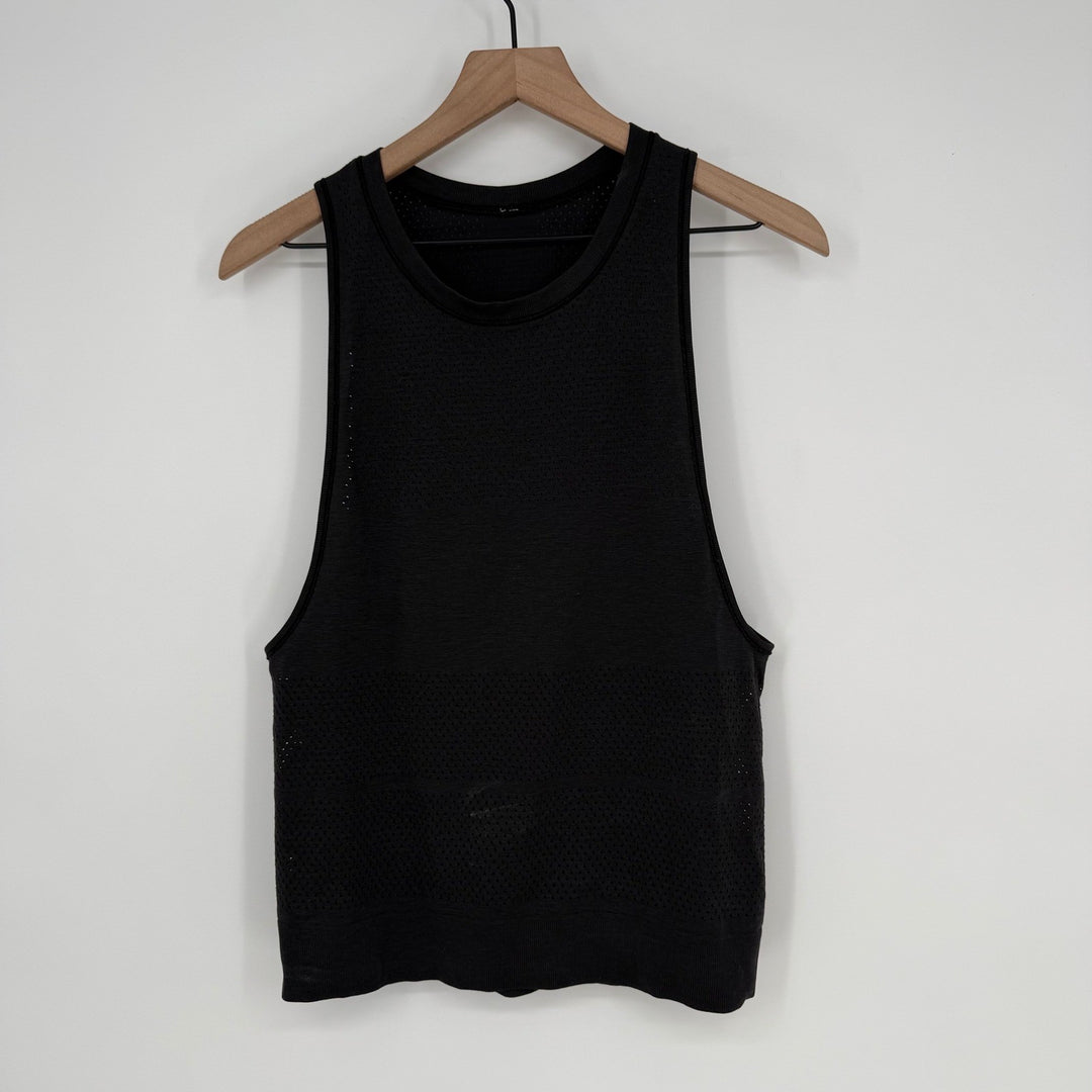 Lululemon Athletic Tank Top Black Mesh Athleisure Workout Size 4