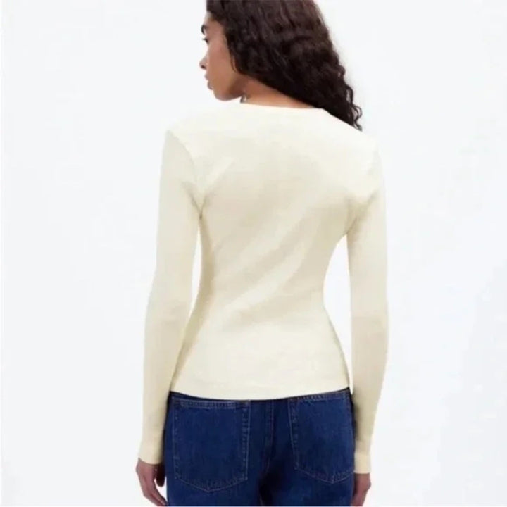 Madewell Germent-Dyed Ribbed Cardigan Tee Iced Mint Size XL