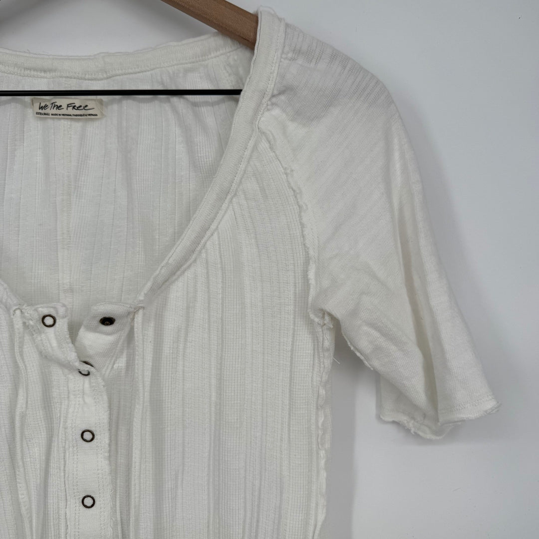 Free People Daisy Snap-Up Top White Size XS
