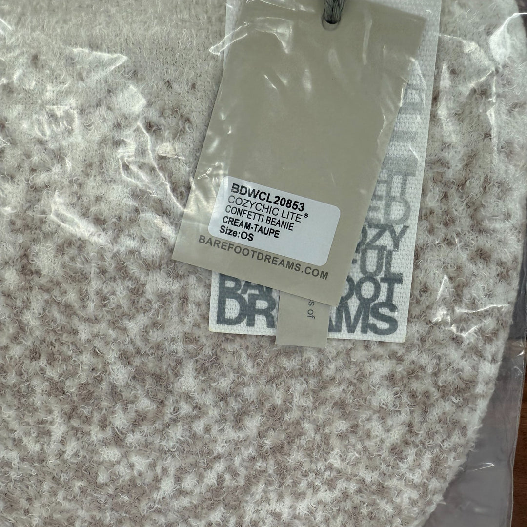Barefoot Dreams CozyChic Lite Confetti Beanie Hat Womens One Size Taupe