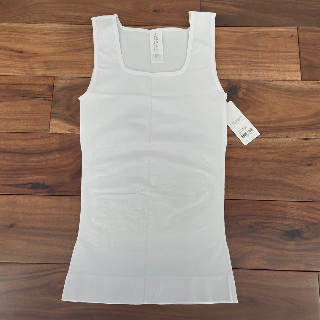 CURVEZ Essential Square Neck Control Tank White Size L Shapewear Camisole Top