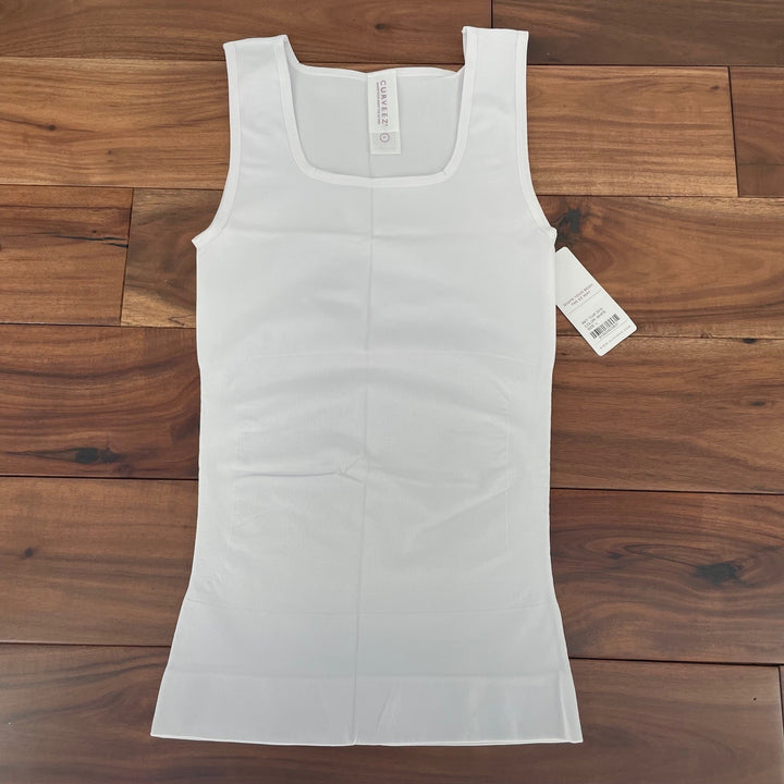 CURVEZ Essential Square Neck Control Tank White Size L Shapewear Camisole Top