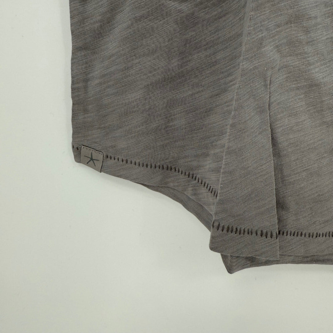 Barefoot Dreams Malibu Dove Gray Slub Jersey Dropped Shoulder Tee T-Shirt L