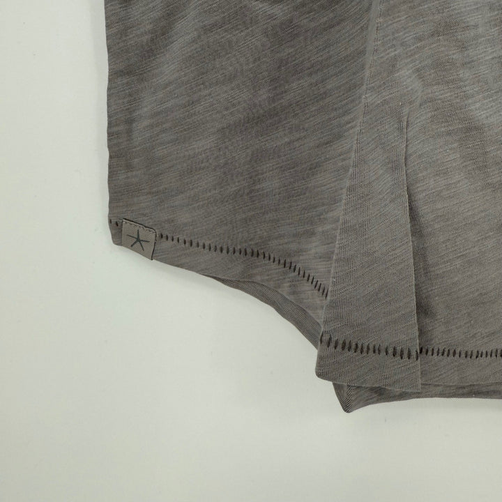 Barefoot Dreams Malibu Dove Gray Slub Jersey Dropped Shoulder Tee T-Shirt L