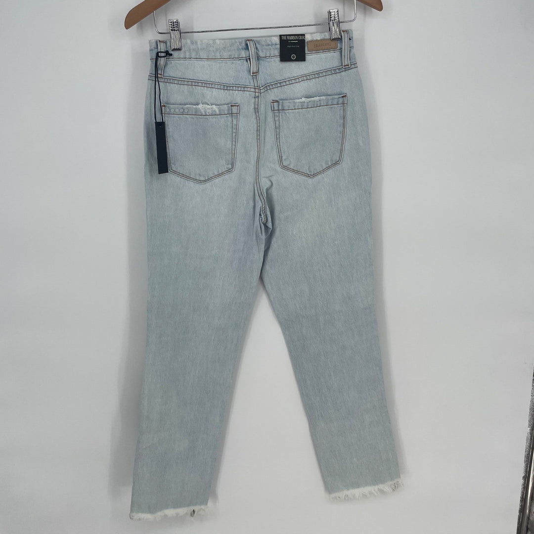 BLANKNYC Madison Crop High Rise Distressed Bandana Patch Jeans Size 25