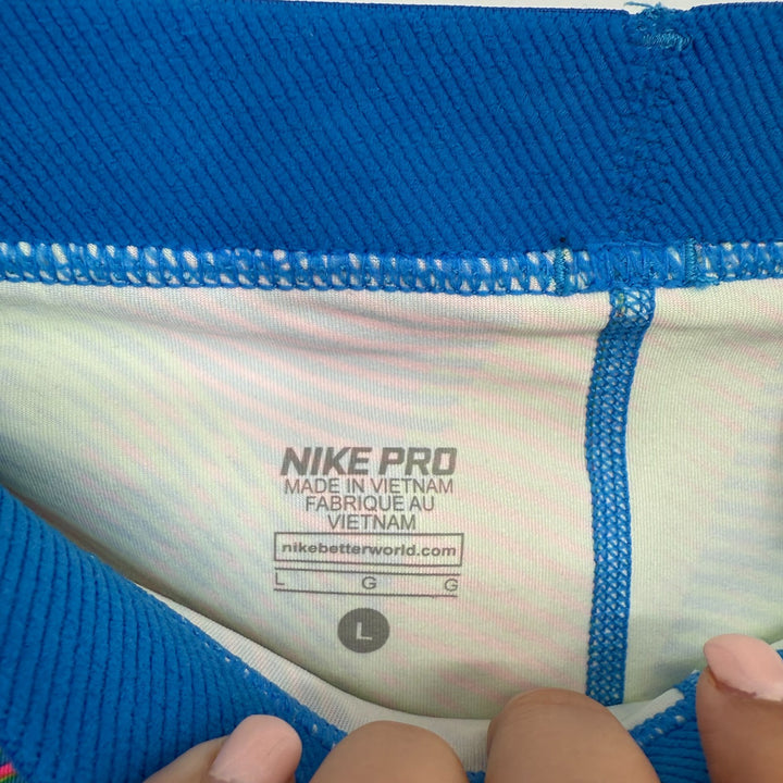 Nike Pro Hypercool Frequency Capri Leggings Womens Large Multicolor Swirl Print