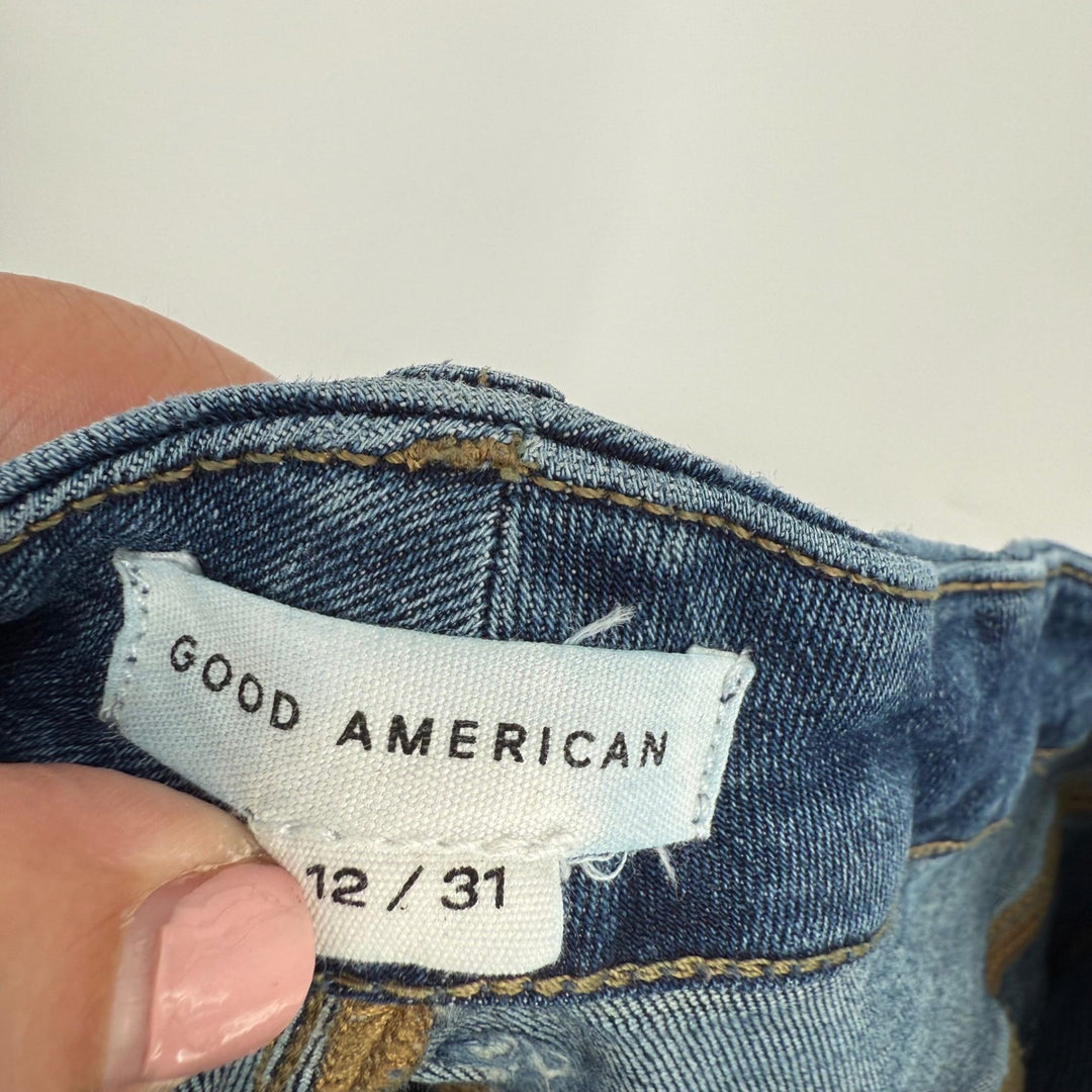 Good American Good Legs Skinny Jeans Blue Wash Size 12 31