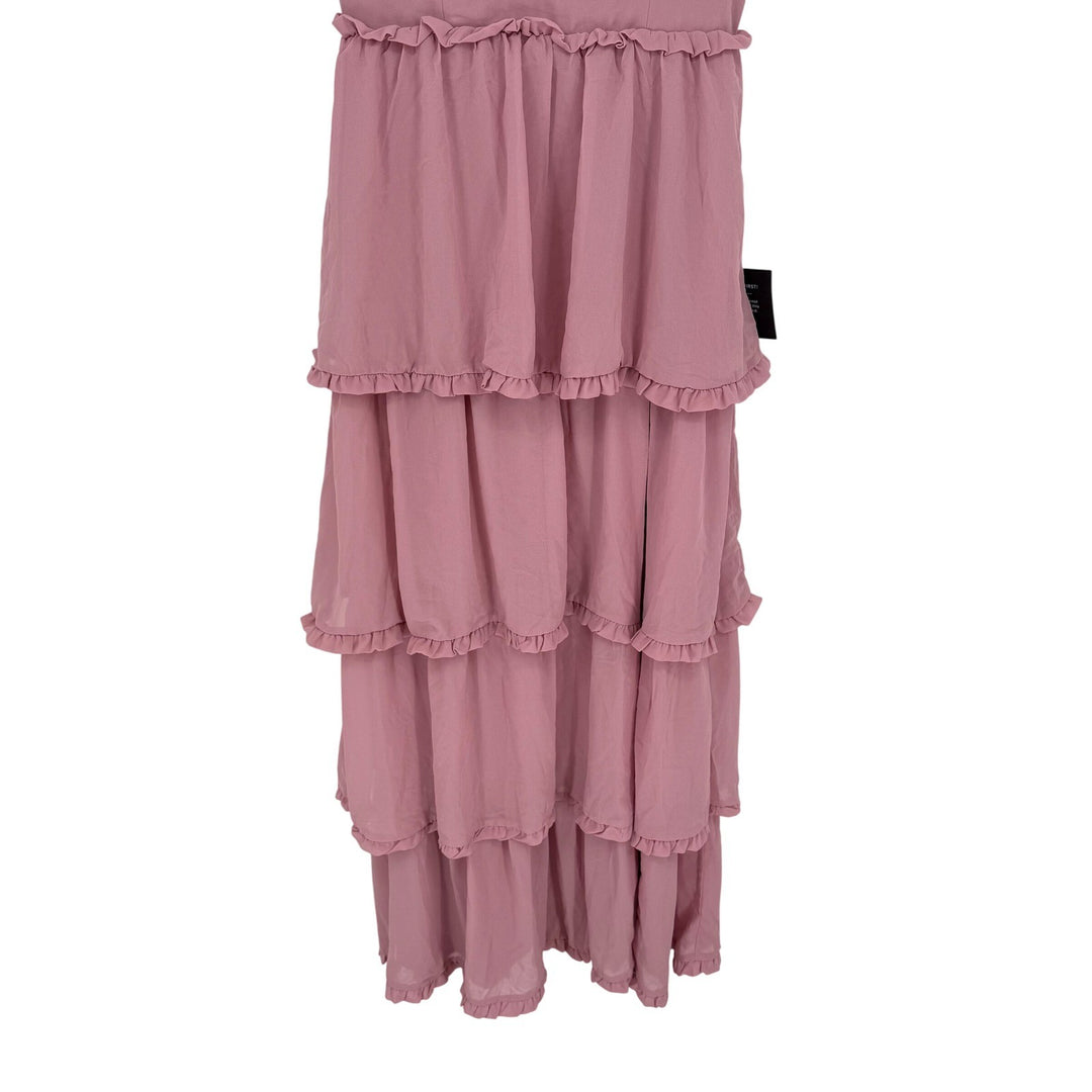 Lulus Sophisticated Occasion Pink Bustier Lace-Up Maxi Dress Size S