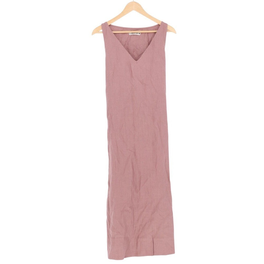 American Giant Linen V Neck Sleeveless Maxi Dress Rose Size M