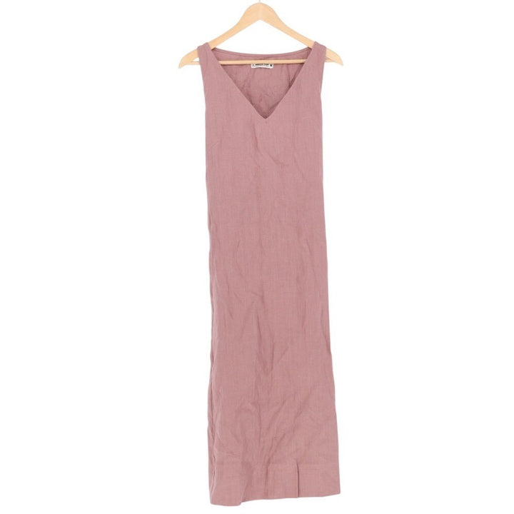 American Giant Linen V Neck Sleeveless Maxi Dress Rose Size M