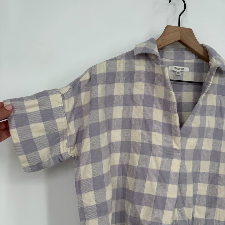 Madewell Flannel Courier Button-Back Shirt in Gingham Check Size XXS