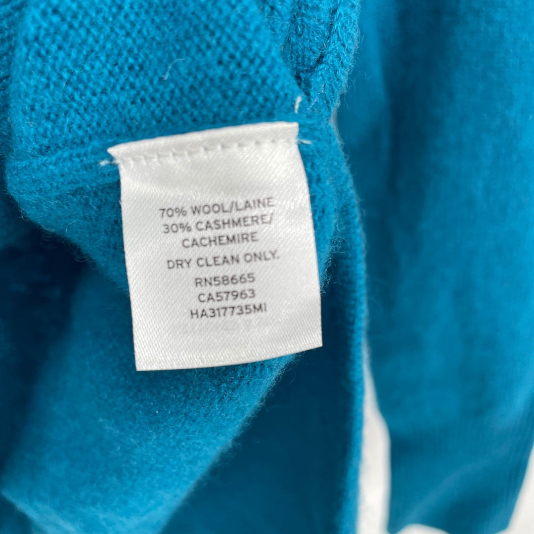 Halogen Cashmere Blend Crew Neck Sweater Teal Blue XS