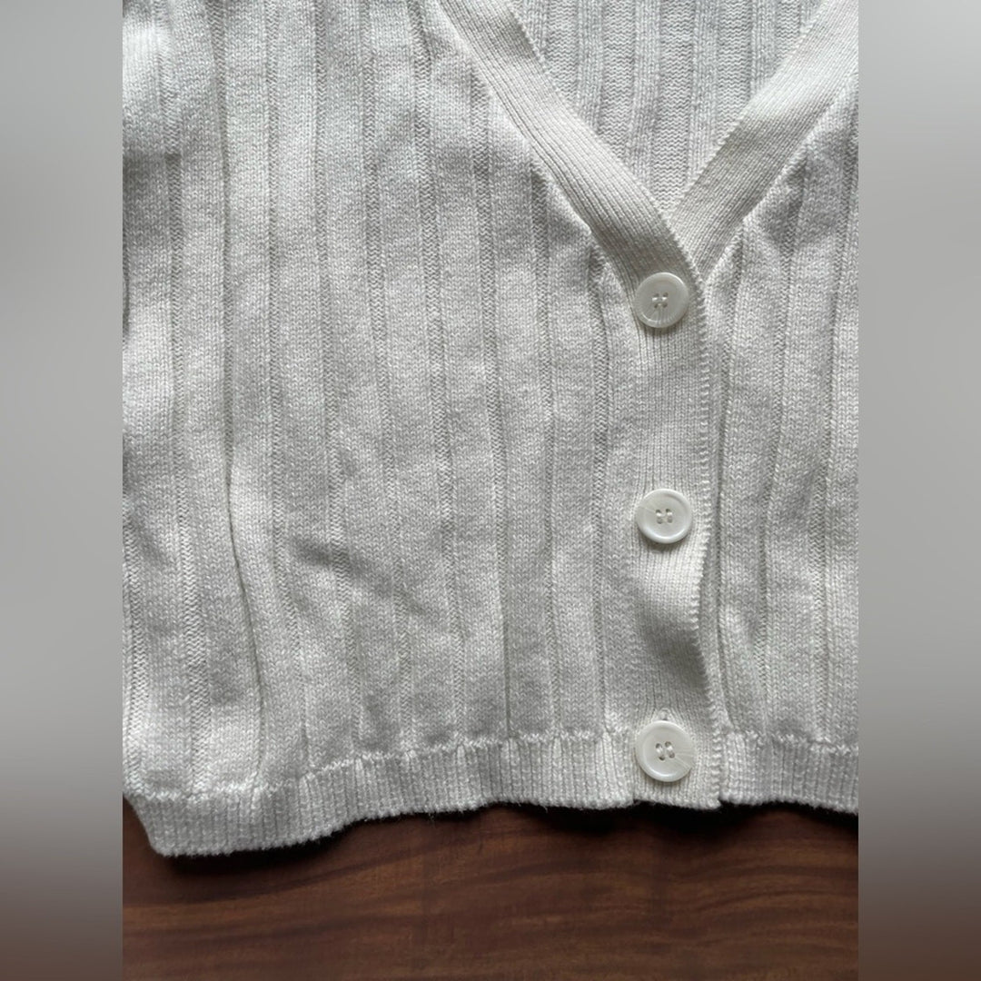 Abound Long Sleeve Ribbed V-Neck Cropped Knit Top Size XL