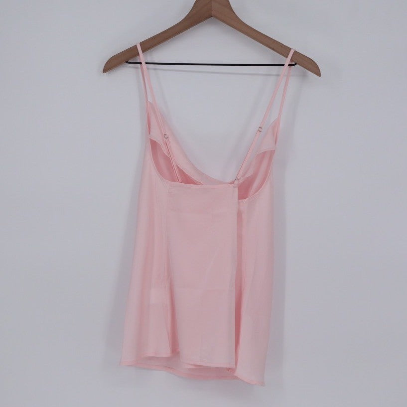 EKOUAER Pink Camisole Tank Top Cowl Neck Spaghetti Strap Size M
