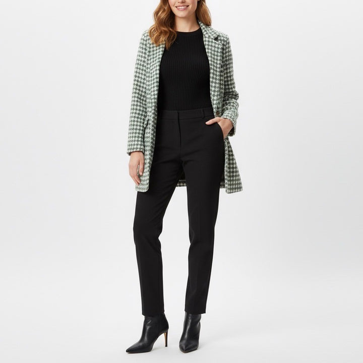 Sa Sa Houndstooth Blazer Jacket Green White Button Front Made in Italy