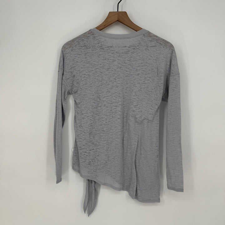 Activewear by Lululemon Light Gray Heathered Tie Front Long Sleeve Top Size 4