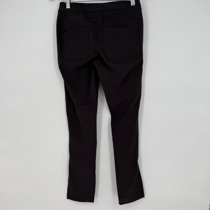 Athleta Black Ponte Slim Leg Commuter Pant Zippers Pockets Size 0