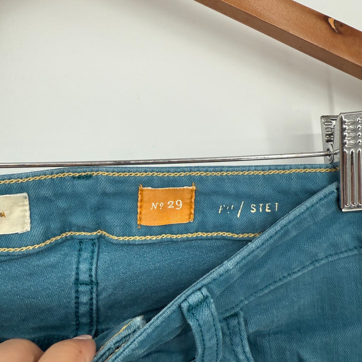 Pilcro By Anthropologie Jeans Womens 29 Teal Denim Cotton Stretch Skinny Leg