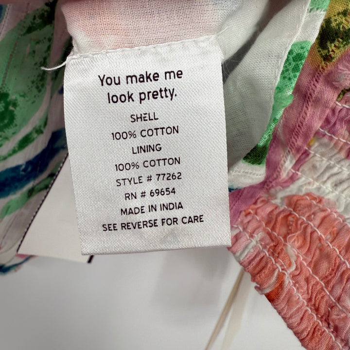 RAHI New Maui Chantal Top Floral Print Tie Back Woven Ring Cropped XL