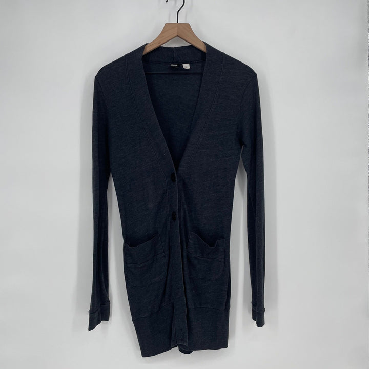 BDG Charcoal Gray Long Sleeve Button Front Cardigan Sweater Size S Pockets