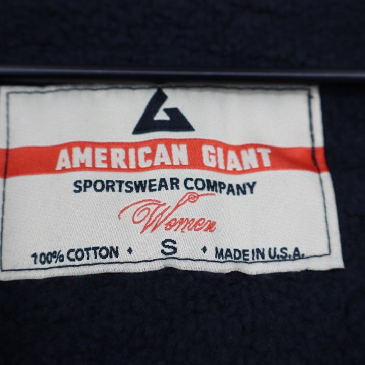 American Giant Womens Full Zip Hoodie Black Cotton Size S Made USA
