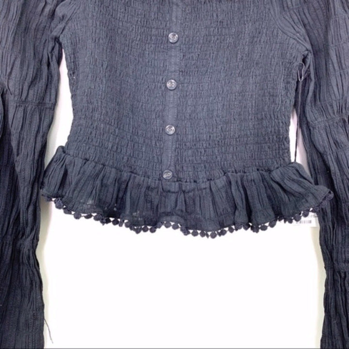 Lost and Wander Aria Long Sleeve Top Black Size S