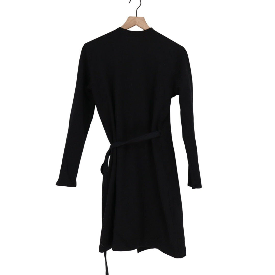 AMERICAN GIANT Black Wrap Knit Sweater Dress Long Sleeve Size M Made in USA