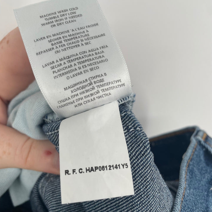 RE/DONE 70s Stove Pipe Jeans True Indigo High Rise Straight Leg Size 23