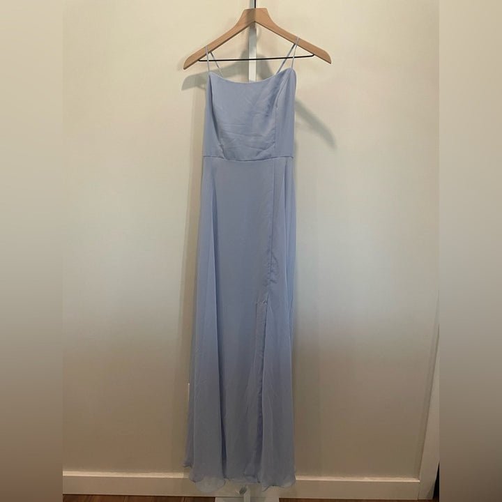 After Six Scoop Neck Convertible Tie Strap Maxi Dress With Front Slit Size 12