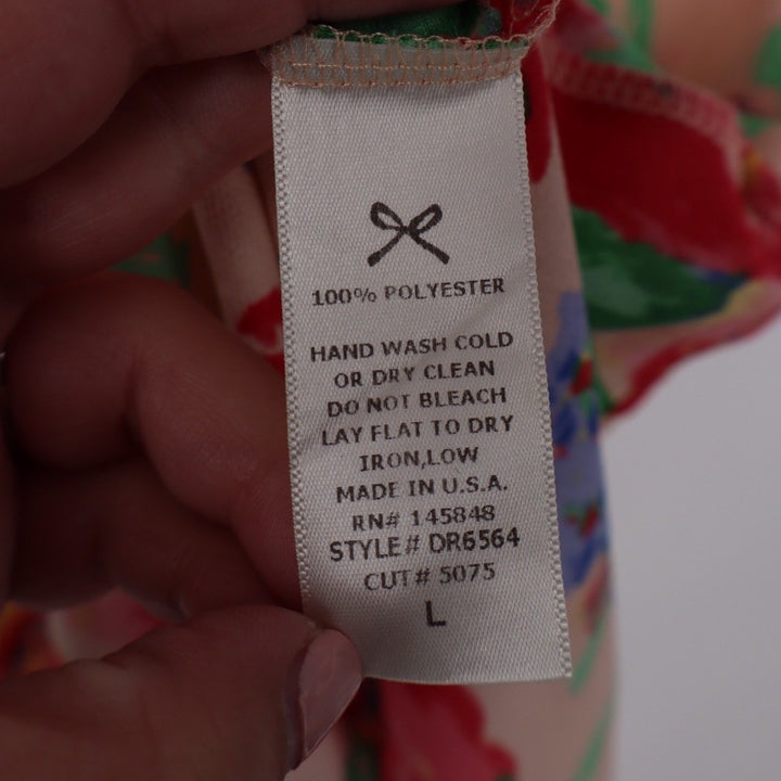 Everly Floral Ruffle Off Shoulder Dress Peach Red Blue Size L