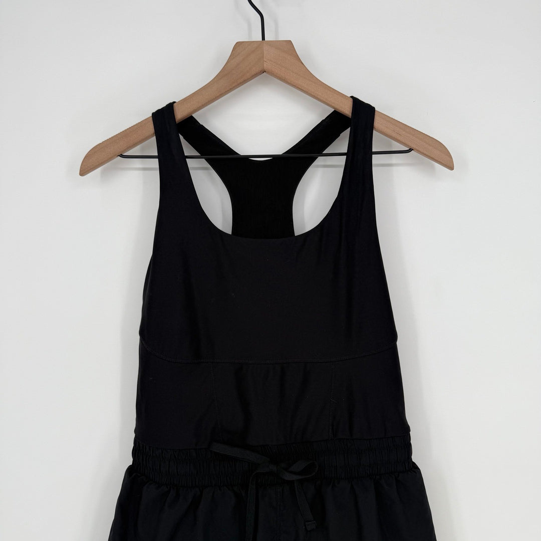 Fabletics Black Racerback Athletic Jumpsuit Romper Shorts Size M