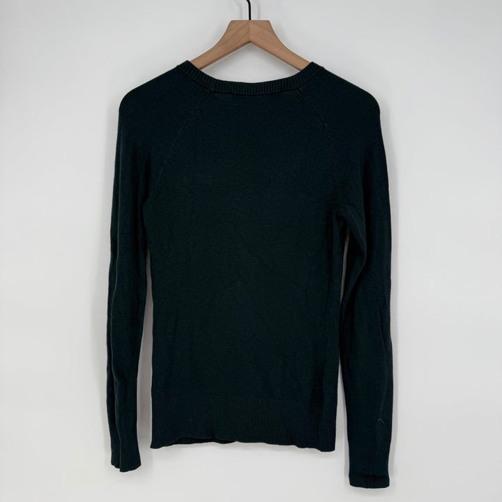 French Connection Dark Green Crew Neck Raglan Sleeve Knit Sweater XS